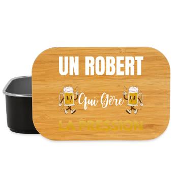 Robert Qui Gère la Pression Cadeau Drôle Robert - Boîte à goûter - noir - Devant