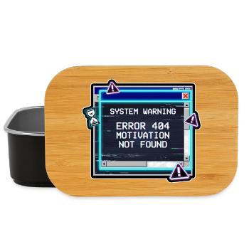 Error 404 Motivation Glitch - Lunch Box - black - Front