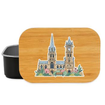 Leicester Skyline Clock Tower Cathedral Sticker - Lunch Box - black - Front