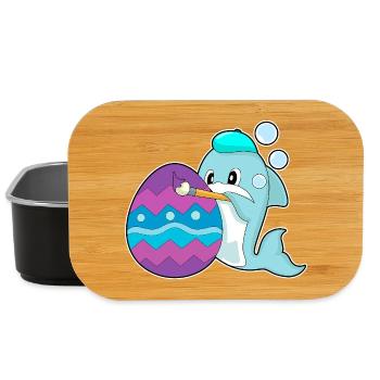 Dolphin Easter Coloring - Lunch Box - black - Front