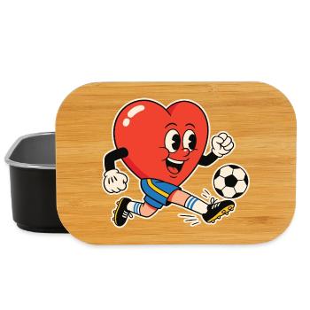 Herz Kicker Fußballherz - Lunch Box - Schwarz - Vorne