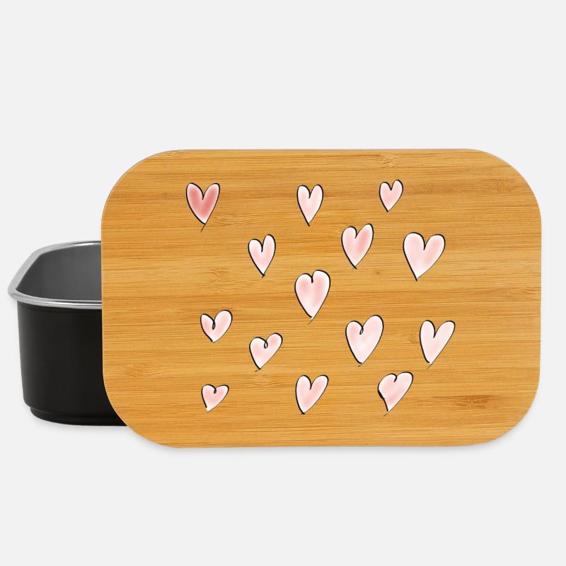 Serduszka - Hearts - Lunch Box - black