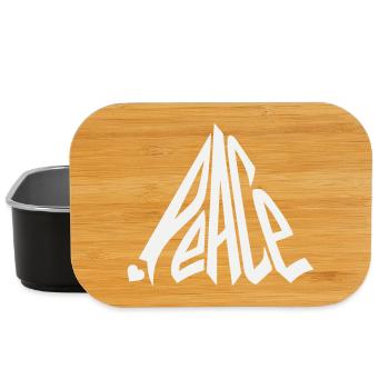 Peace Graffiti Herz Schriftzug - Lunch Box - Schwarz - Vorne