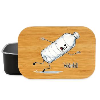 Cascade – Dessin animé de la bouteille d’eau qui tombe - Boîte à goûter - noir - Devant