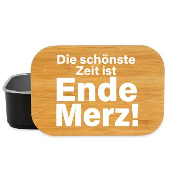 Ende Merz Typo Statement - Lunch Box - Schwarz - Vorne