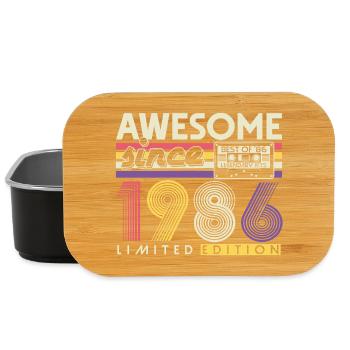 1986 Vintage 40th Birthday Gift Retro - Lunch Box - black - Front