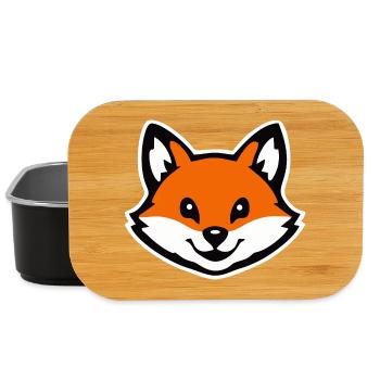 Fuchs Gesicht Sticker Cartoon - Lunch Box - Schwarz - Vorne