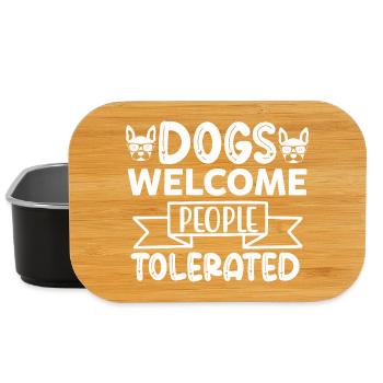 Chiens bienvenus, personnes tolérées - Chiens drôles - Boîte à goûter - noir - Devant