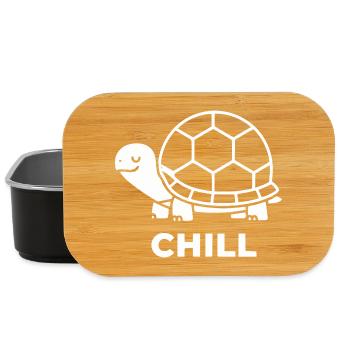 Chill Schildkröte Linienkunst - Lunch Box - Schwarz - Vorne