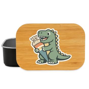 Dino School Enrollment Personalizable Name School - Lunch Box - black - Front