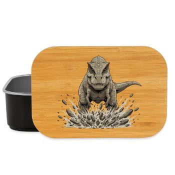 Un T-rex jaillit du sol - Boîte à goûter - noir - Devant