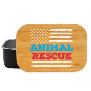 American Flag Animal Rescue Volunteer Shelter - Lunch Box - black - Front
