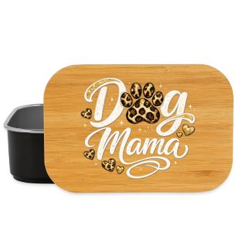 Dog Mama Golden Leopard Pattern Shirt - Lunch Box - black - Front