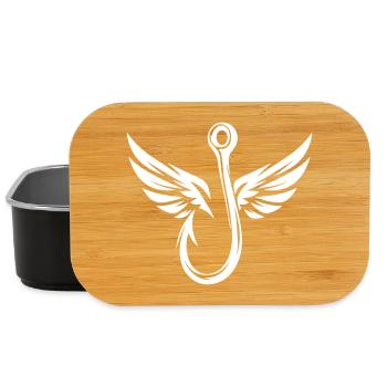 Fishing Hook Icon Fishing Logo - Lunch Box - black - Front