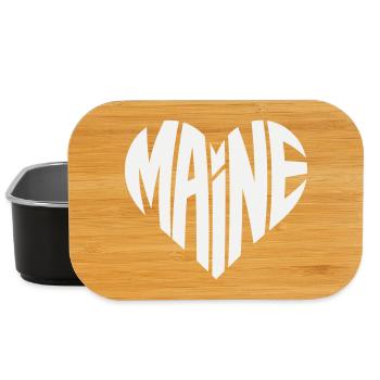Maine Heart Typo Design - Lunch Box - black - Front