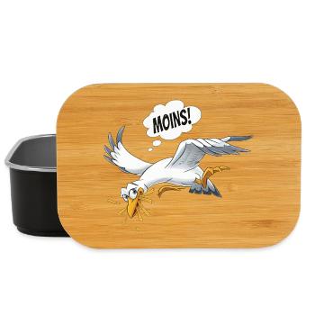 Lustige Möwe Stiehlt Pommes Am Strand - Lunch Box - Schwarz - Vorne
