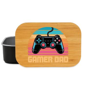 Dad Gamer Video Games Gaming Father's Day Geek - Lunch Box - black - Front