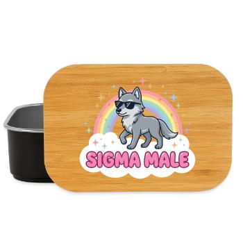 Sigma Male Wolf – Funny Meme Design - Lunch Box - black - Front