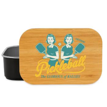 Pickleball The Glorious Of Rallies Funny Player - Lunch Box - black - Front