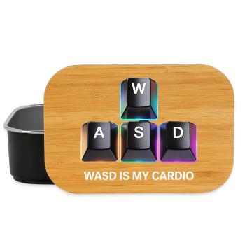 Funny Gaming Keyboard WASD My Cardio Gamer - Lunch Box - black - Front