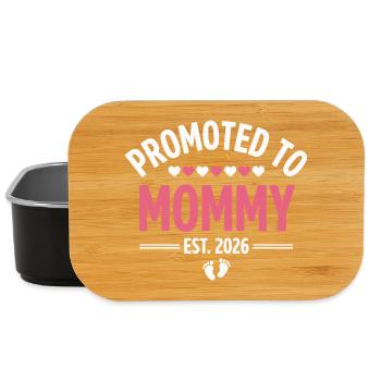 Promue maman 2026 Design de grossesse - Boîte à goûter - noir - Devant