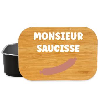 Monsieur Saucisse - Boîte à goûter - noir - Devant