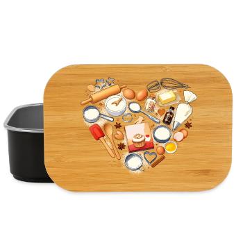 Baking Heart Shape Baking Utensils Hobby Baker - Lunch Box - black - Front