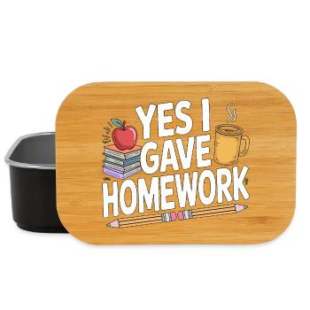 High School Teacher Yes I Gave Homework Education - Boîte à goûter - noir - Devant