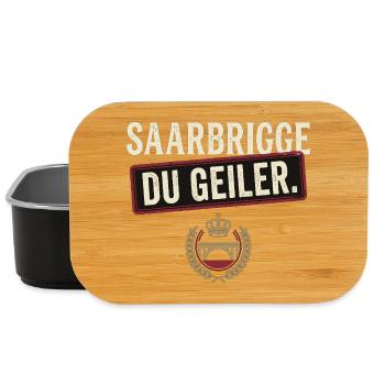 Saarbrigge Du Geiler Stadt Spruch Saarländer - Lunch Box - Schwarz - Vorne