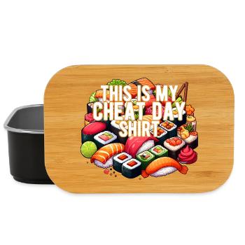 Cheat Day Sushi GYM Body Building Nutrition Funny - Lunch Box - black - Front