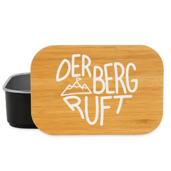 Der Berg ruft Alpenabenteuer, Designfarbe variabel - Lunch Box - Schwarz - Vorne