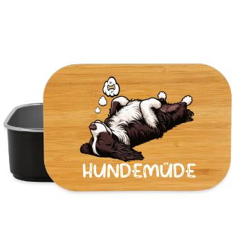 Hundemüde Münsterländer Münsterländerbesitzer  - Lunch Box - Schwarz - Vorne