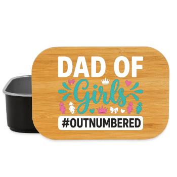 Dad of Girls Outnumbered Daddy Girl - Lunch Box - black - Front