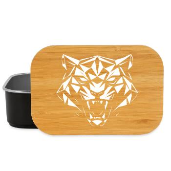 Geometric tiger in facet style - Lunch Box - black - Front