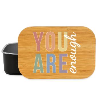 You Are Enough Typography in Pastel Pride - Lunch Box - black - Front