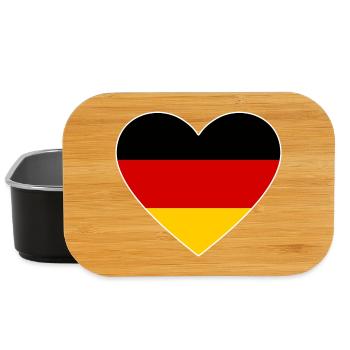 Germany Flag Heart - Lunch Box - black - Front