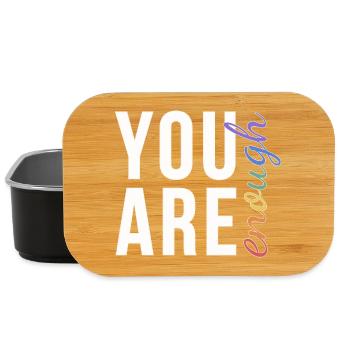 You Are Enough Typography Rainbow Pride - Lunch Box - black - Front