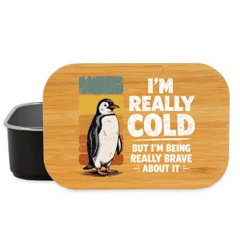 Humour Manchot Vintage I'm Really Cold Brave - Boîte à goûter - noir - Devant