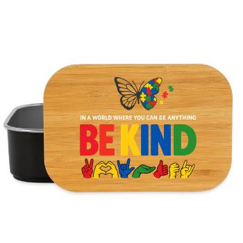 Sei freundlich Gebärdensprache inklusiv - Lunch Box - Schwarz - Vorne