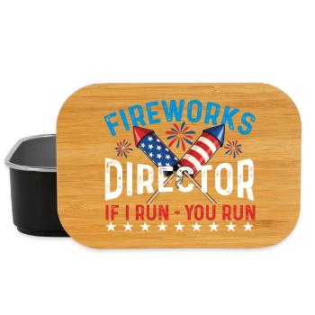 Feuerwerksdirektor, wenn ich Humor USA leite, - Lunch Box - Schwarz - Vorne