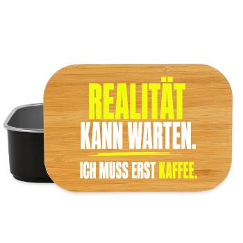 Realität kann warten, ich muss erst Kaffee - Lunch Box - Schwarz - Vorne