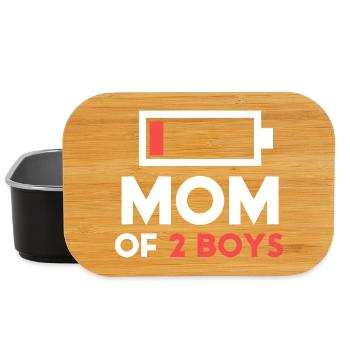 Mama von 2 Jungen Emblem - Lunch Box - Schwarz - Vorne