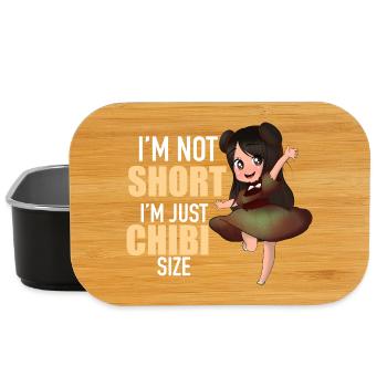 Im Not Short Im Chibi Size Funny Anime Cute Gift - Lunch Box - black - Front