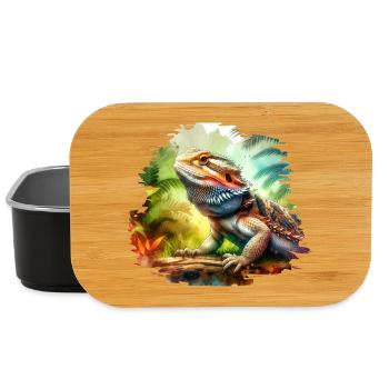 Bearded Dragon Gift - Lunch Box - black - Front