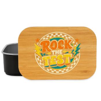 Rock The Test Motivation École | Cadeau Examen Pro - Boîte à goûter - noir - Devant