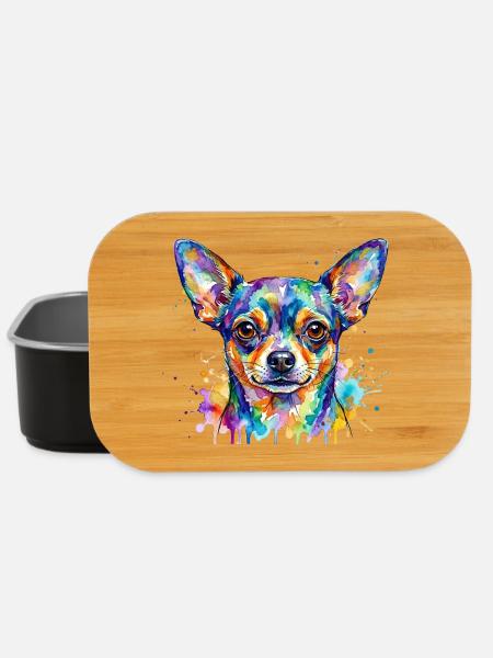 Explosion de couleur : Tête de chihuahua - Boîte à goûter - noir