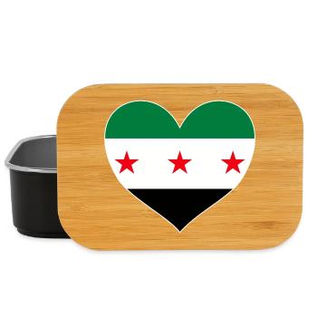 Syria Heart with Syrian Flag for Freedom - Lunch Box - black - Front