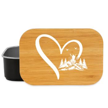 Hiking Lover Mountain Hiking Heart Mountain Lover - Lunch Box - black - Front