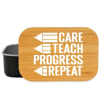 Preschool Teacher Care Teach Repeat Daycare - Lunch Box - black - Front