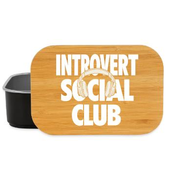Introvert Social Club mit Kopfhörern - Lunch Box - Schwarz - Vorne